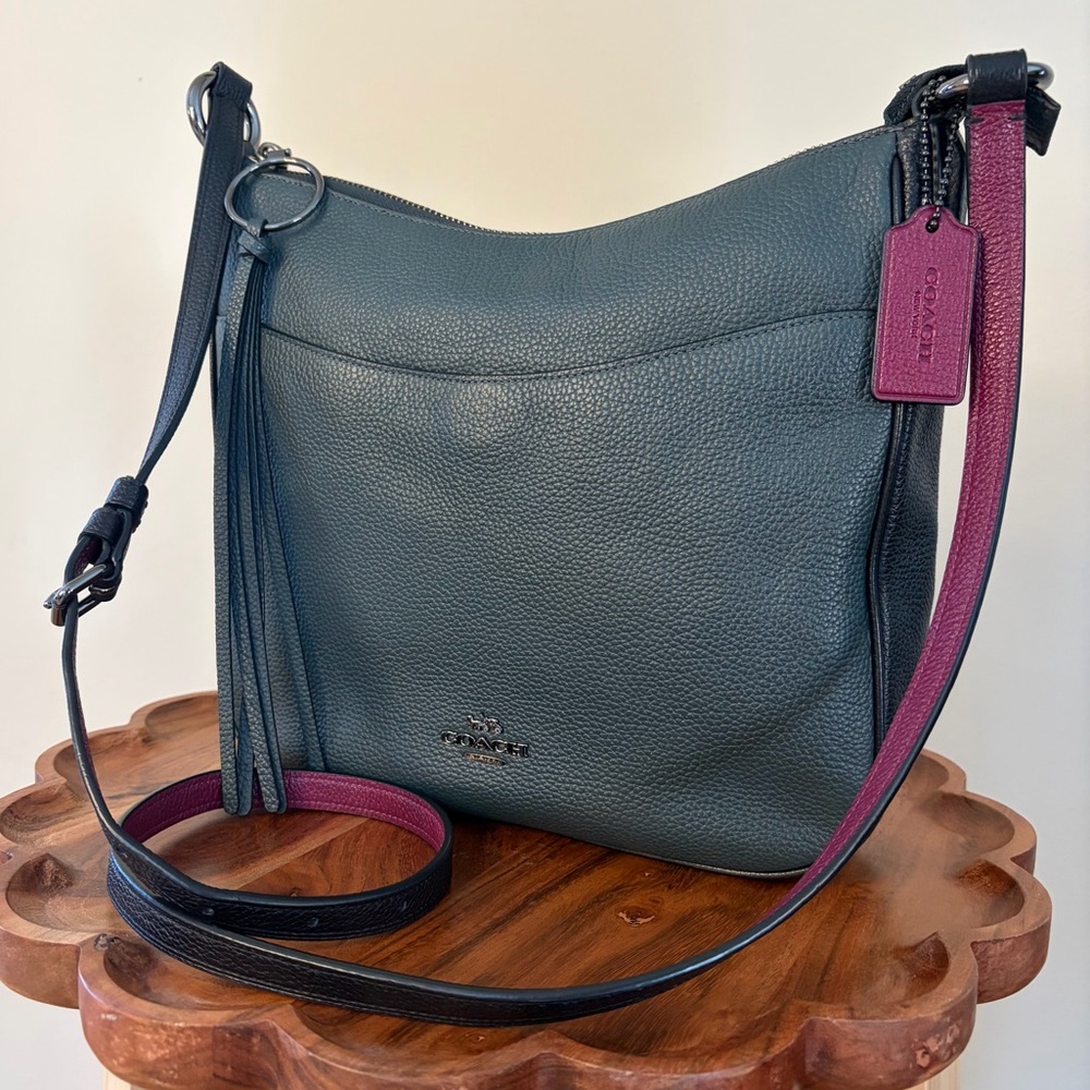 Coach Colorblock Chaise Crossbody Pebble Leather Gunmetal Hardware 38696 - Picture 3 of 16